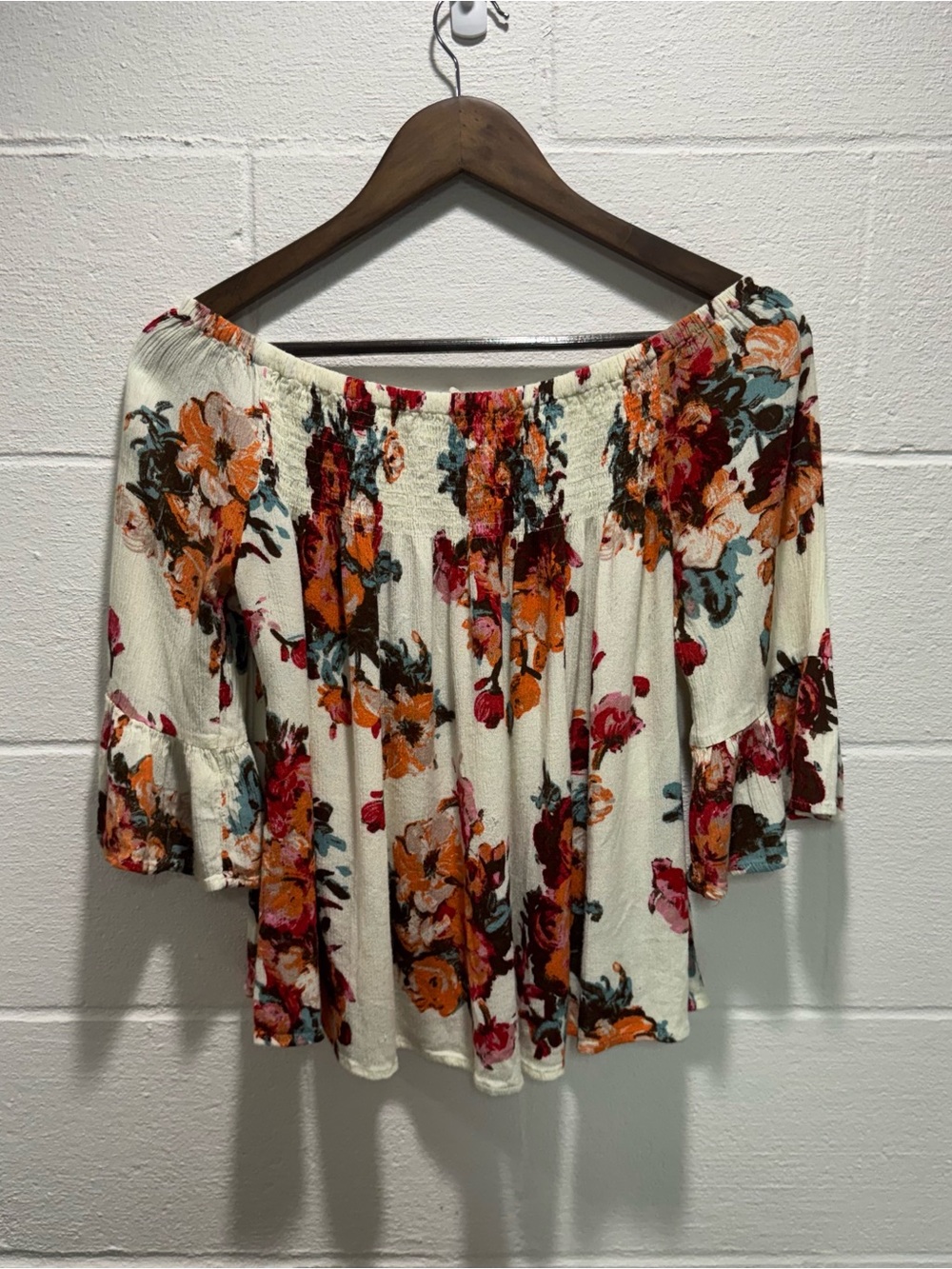 Altard State Floral Off Shoulder Boho Top Small